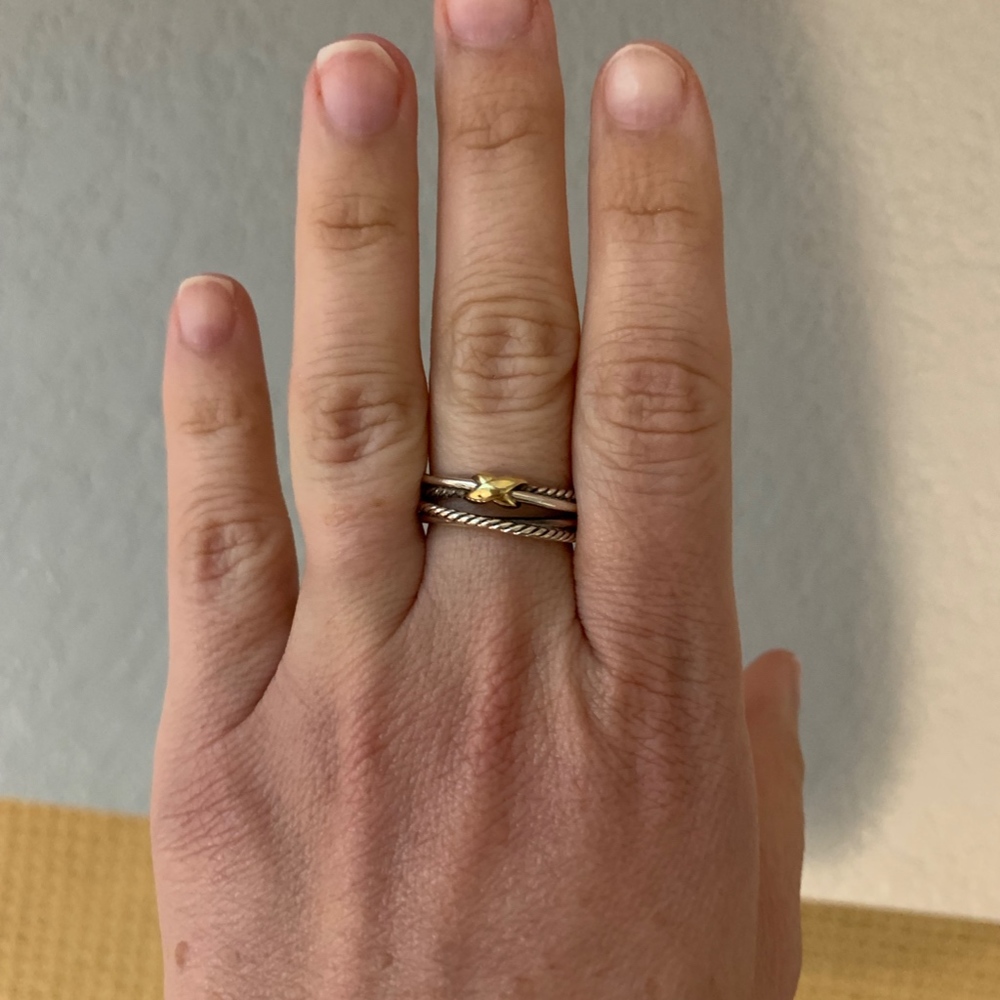 David Yurman X Crossover Ring with 18k Gold